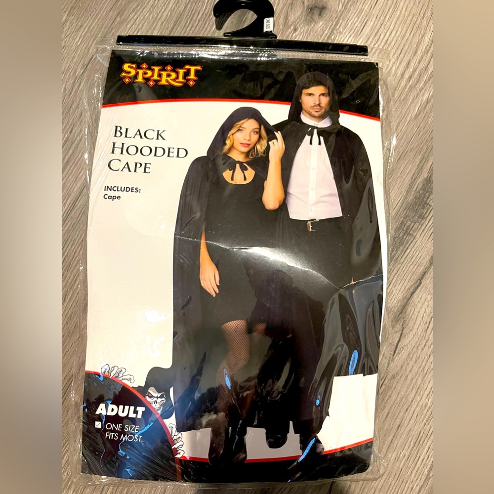 Black‎ Hooded Cape for Adults by Spirit OSFM